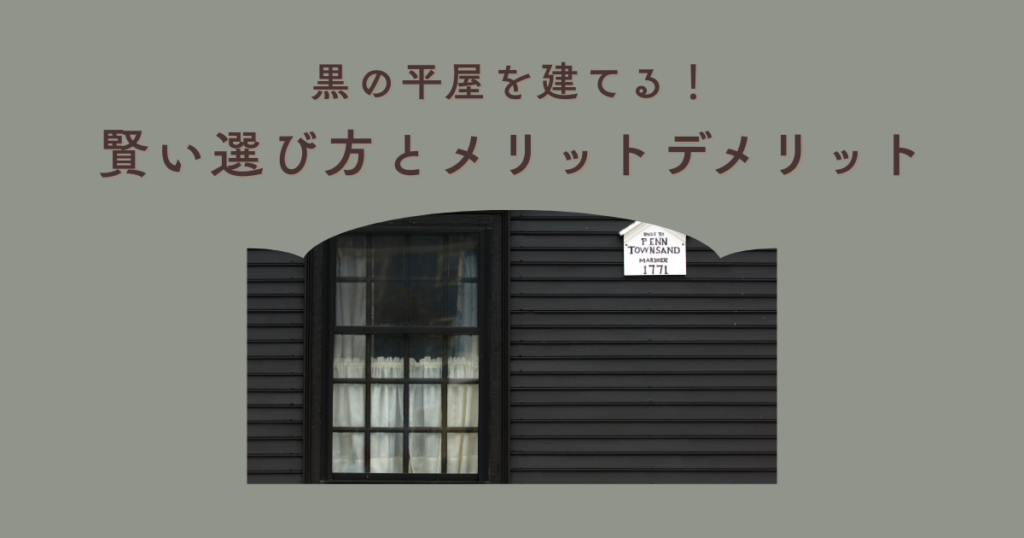 黒の平屋を建てる！賢い選び方とメリットデメリット
