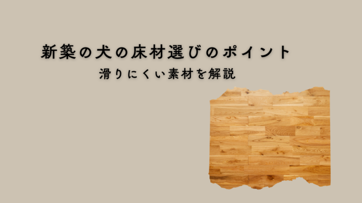 新築の犬の床材選びのポイントとは？傷汚れに強く滑りにくい素材の条件を解説